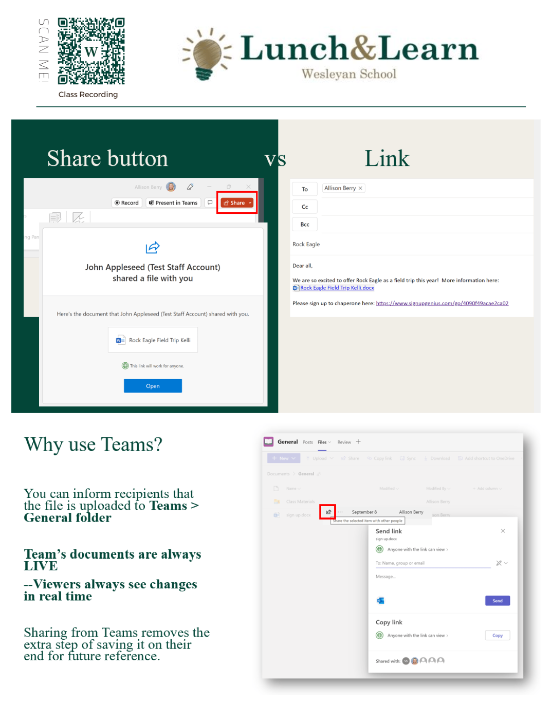 Microsoft o365 collaboration wesleyan school